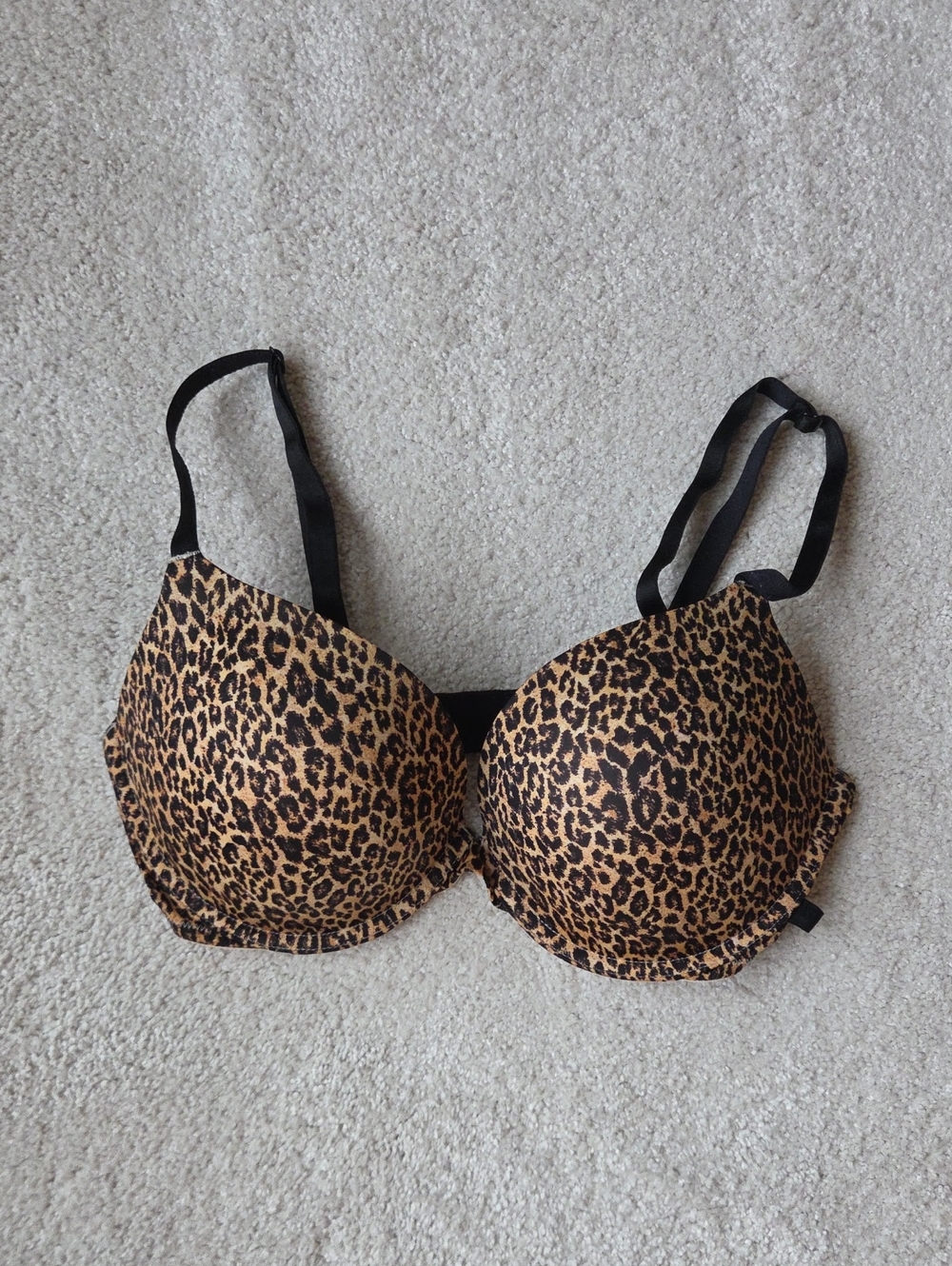 Victoria's Secret Leopard Print Push-Up Bra - Black/Tan